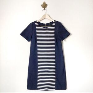 J. Crew Nautical Stripe Midi Shift Dress Size 4
